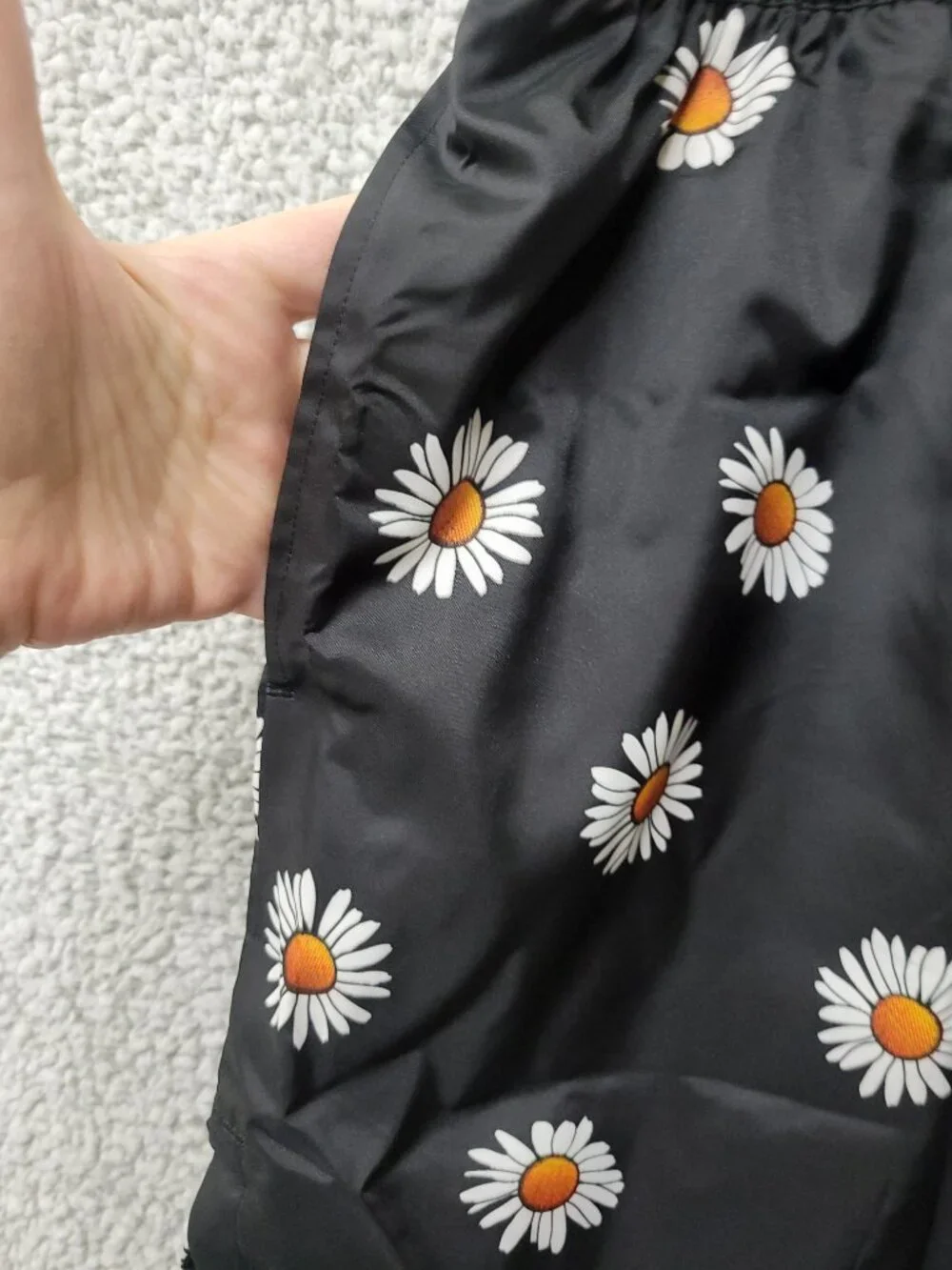 Nike Black Daisy Print Athletic Shorts